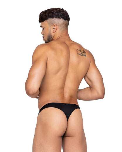 Roma Confidential Midnight Thong Mens Underwear Black Zippered