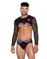 Roma Confidential Heartbreaker Mens Crop Top Black