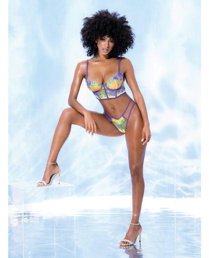 Mapale Lingerie Embroidered Underwire Longline Bra Set Tuscany Yellow