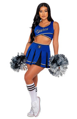 Roma X Playboy Sexy Cheer Squad Cheerleader Costume Top Skirt Pom Poms Set