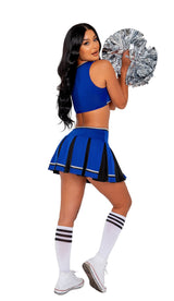 Roma X Playboy Sexy Cheer Squad Cheerleader Costume Top Skirt Pom Poms Set