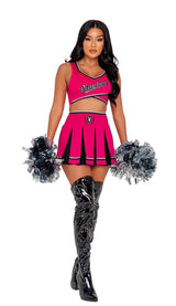 Roma X Playboy Sexy Cheer Squad Cheerleader Costume Top Skirt Pom Poms Set