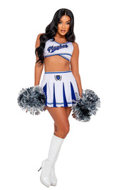 Roma X Playboy Sexy Cheer Squad Cheerleader Costume Top Skirt Pom Poms Set