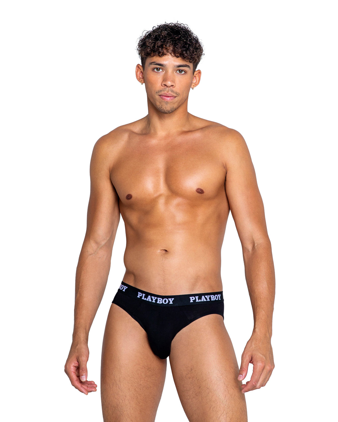 Playboy Mens Modal Gym Briefs Underwear Black