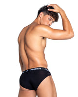 Playboy Mens Modal Gym Briefs Underwear Black