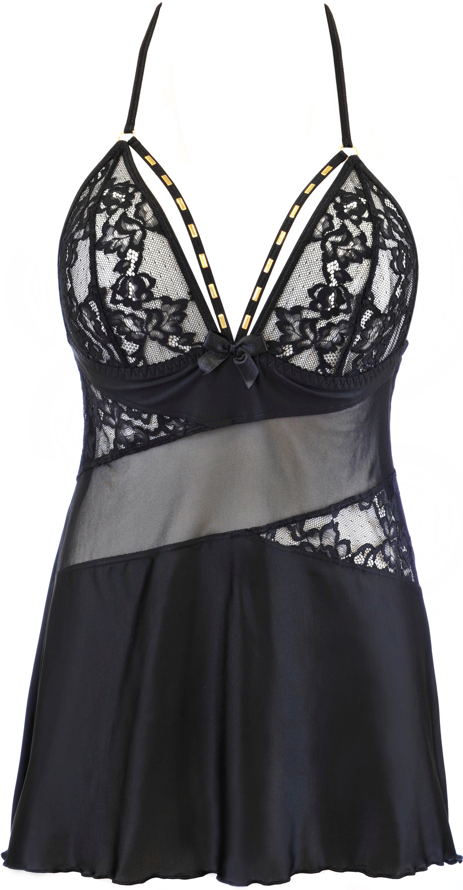 Axami 10479 Studded Babydoll Black