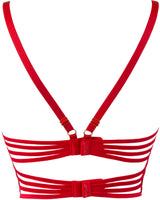 Axami 9581 Lace Longline Bra Red Butterfly Shape Strappy Unlined Cups Underwire