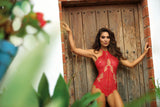 Axami 9590 Summer Love Red Sheer Lace Teddy MADE IN EUROPE