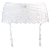 Axami 5172 Primrose Garter Belt White Embroidery Lace Made in Europe