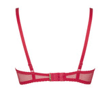 Axami 6441 Peekaboo Shelf Bra Tulle Red Cute Bows Ribbon Ties Open Cups
