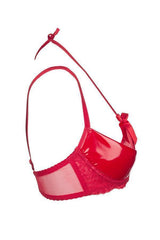 Axami 6481 Rouge Glossy Shelf Bra Glossy Wet Look Red Erotic Lingerie