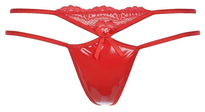 Axami 7828 Cranberry Muffin Glossy Lace Thong