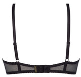 Axami 7841 Shelf Bra Peanut Tarte Open Cups Beige Black Lace Quarter Cup Sexy