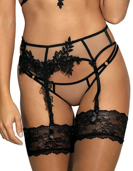 Axami 8842 Flamenco Black Garter Belt European Lingerie SPECIAL ORDER