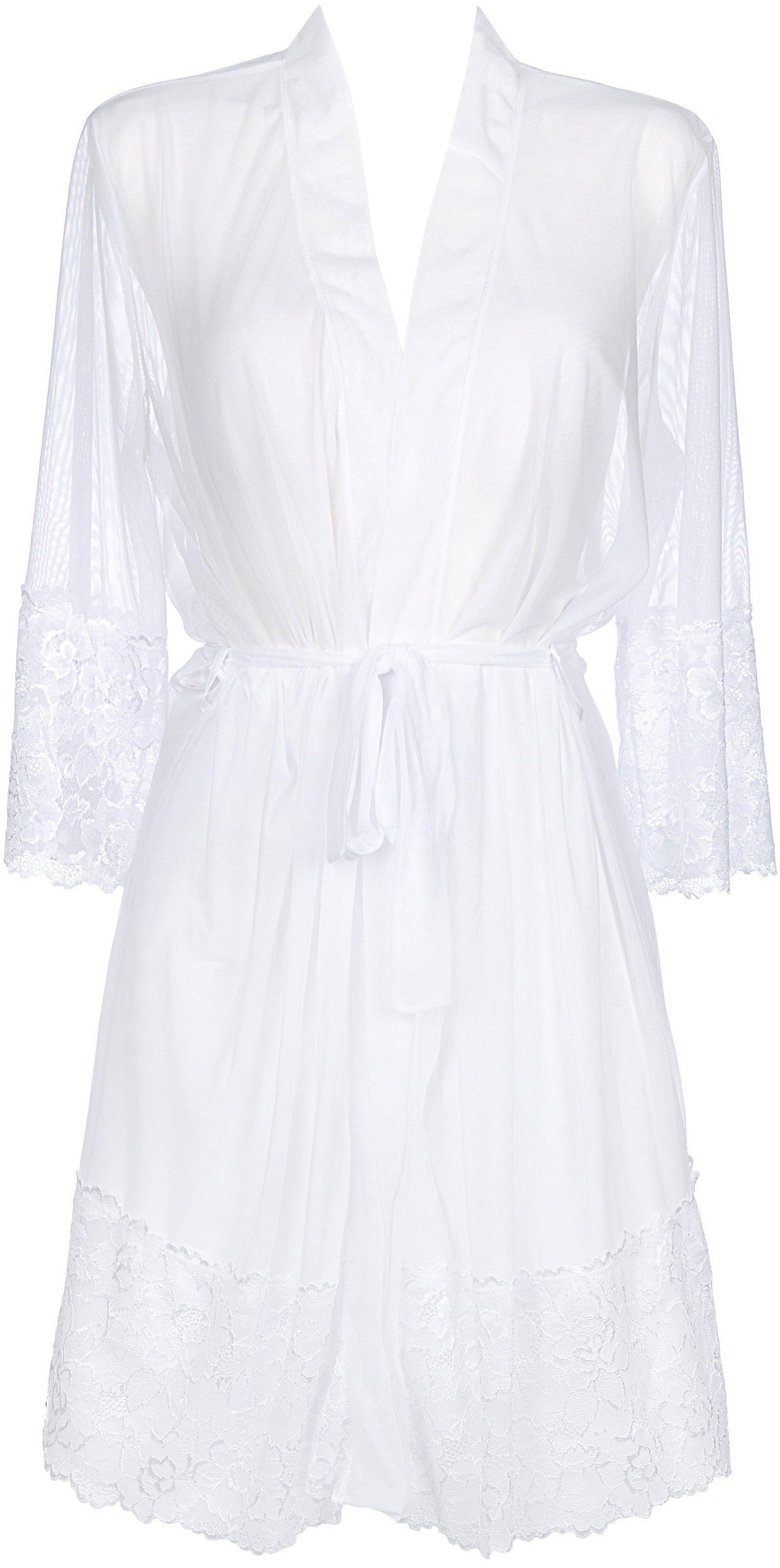 Axami 8850 Sheer Robe White Seductive Woman