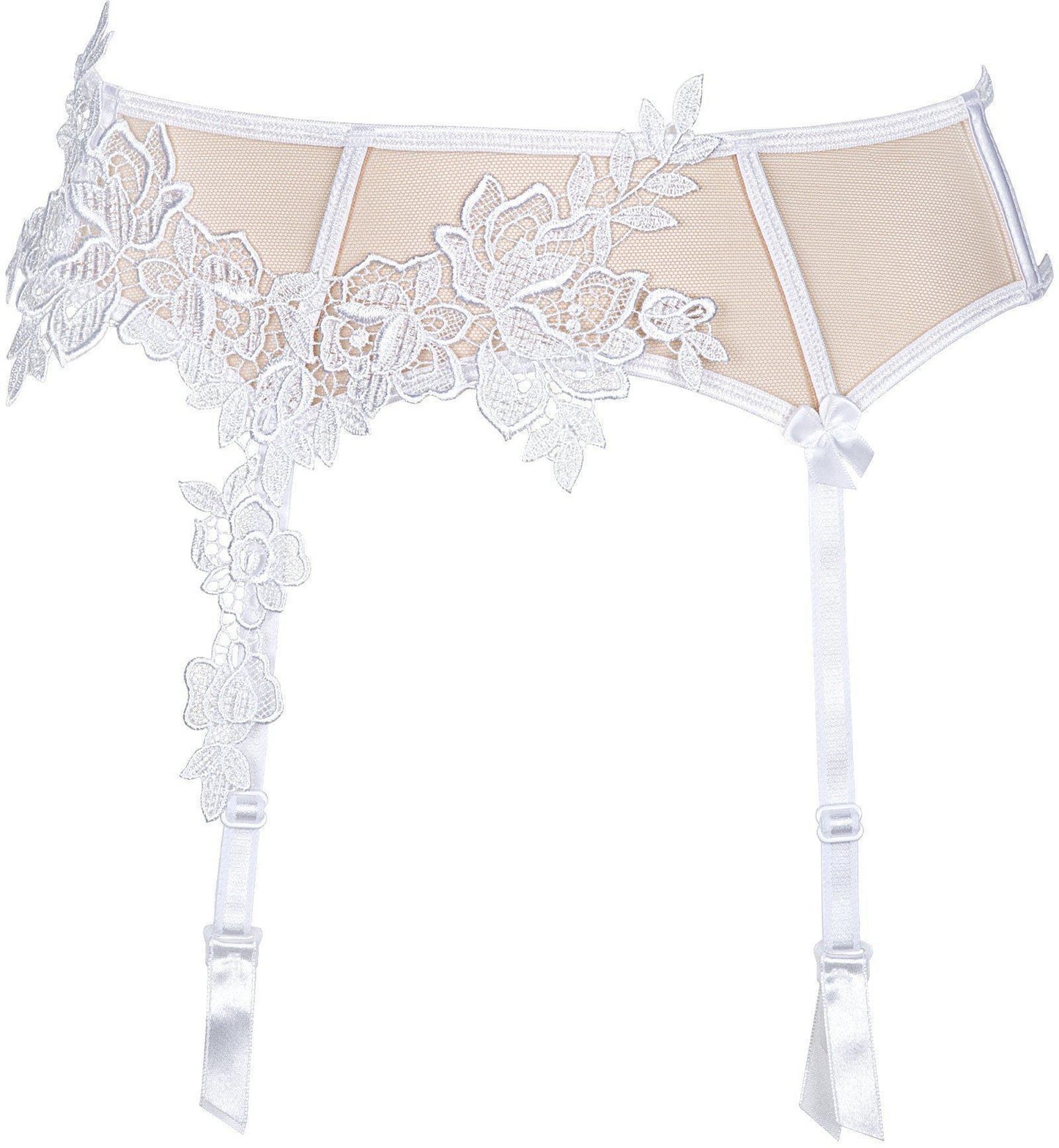 Axami 8852 Solea White Garter Belt European Lingerie SPECIAL ORDER