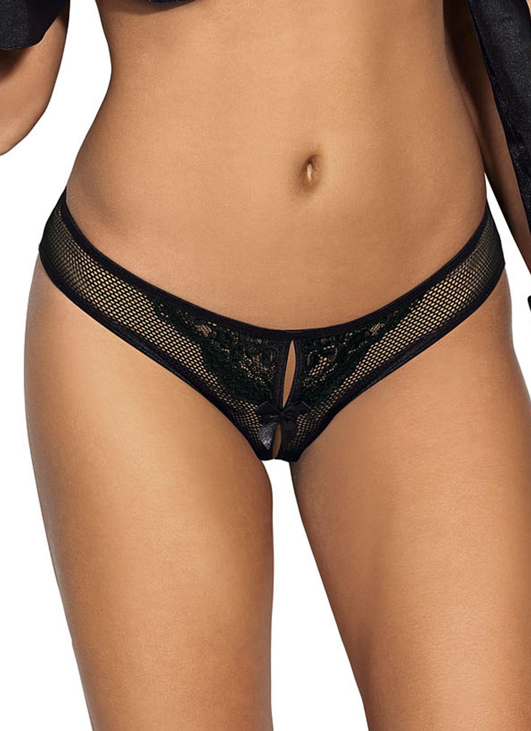 Axami 8895 Black Peekaboo Brazilian Panty w/Ties