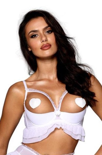 Axami 9991 Shelf Bra Ruffles White