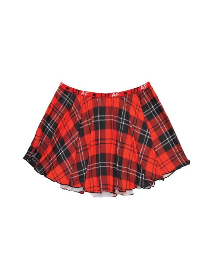 Fantasy Lingerie Vibes Lit AF Plaid Skirt Red