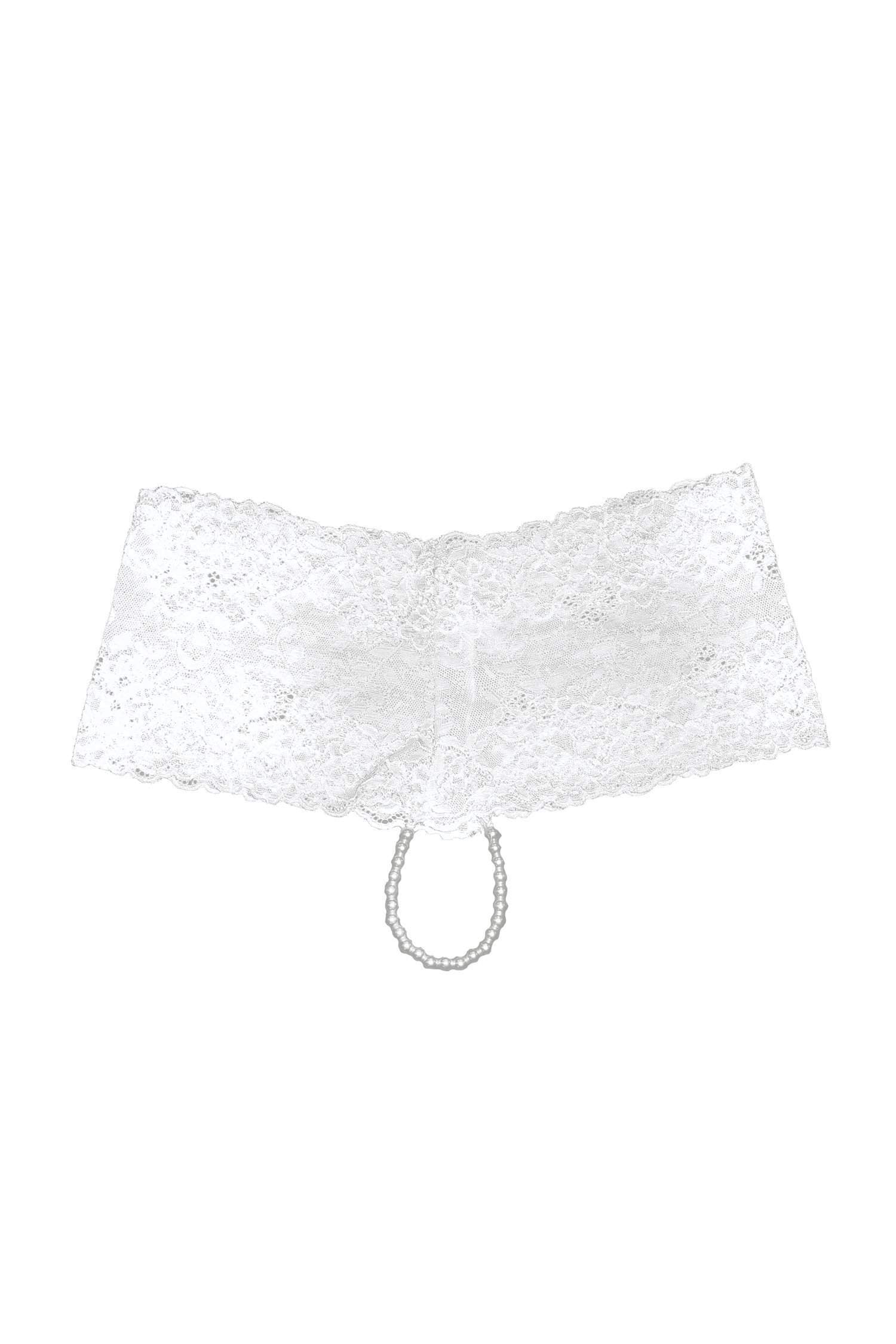 iCollection Lace Peekaboo Pearl String Boy Short Panty