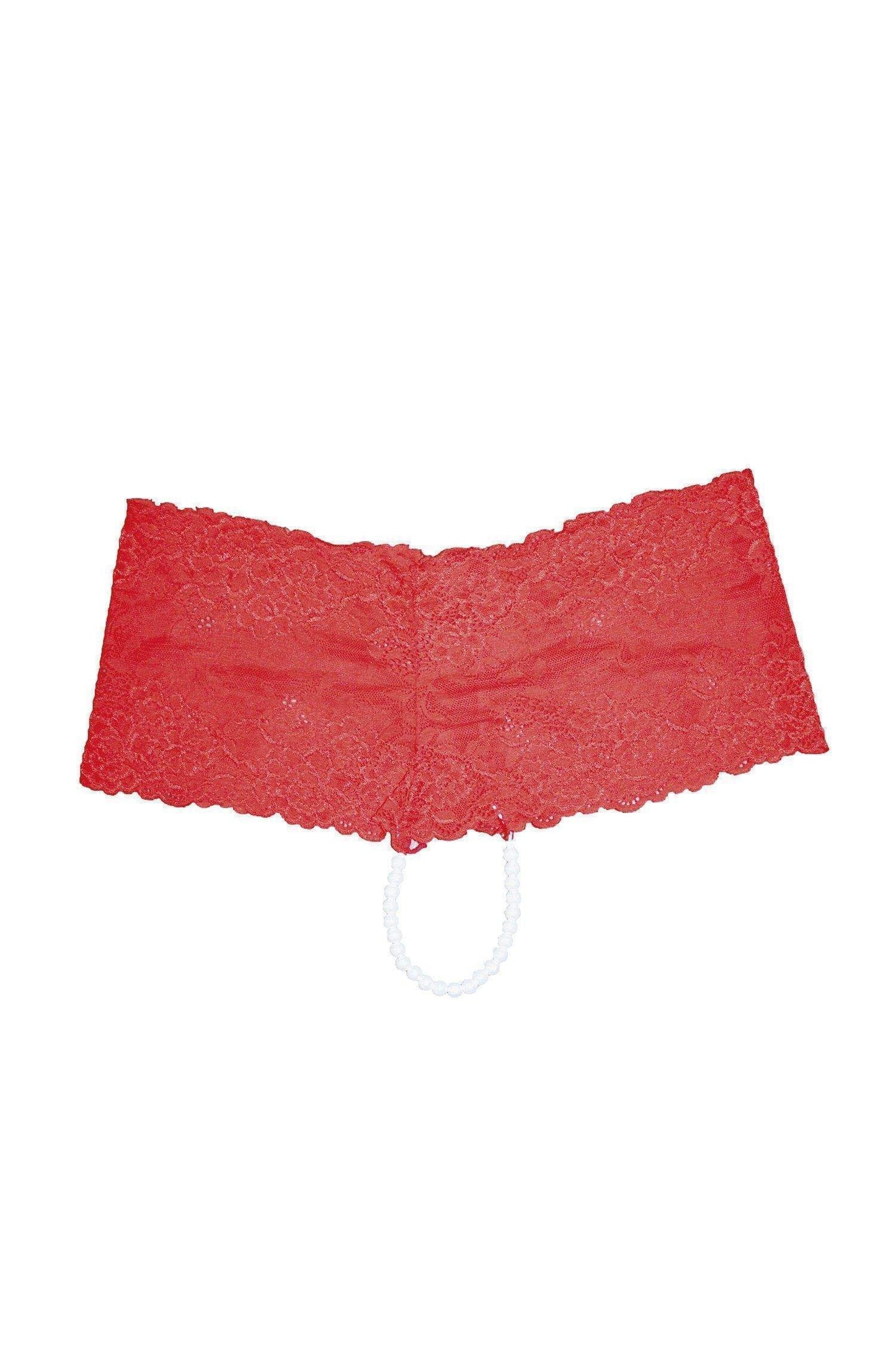 iCollection Lace Peekaboo Pearl String Boy Short Panty