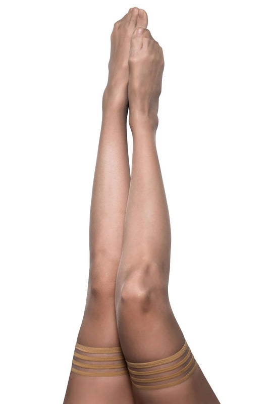 Kixies Stockings Hosiery Jenny Champagne Thigh High Beige