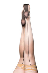 Kixies Stockings Hosiery Ruby Cuban Heel Thigh High Beige