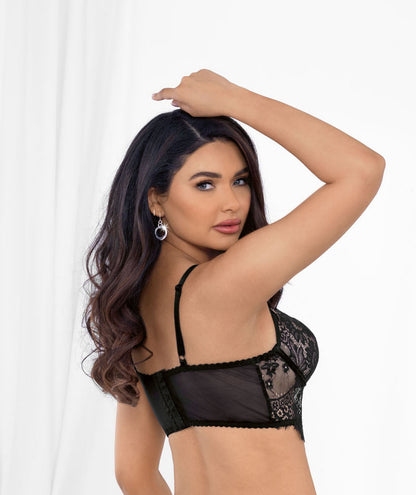 Escante Eyelash Lace Bralette Bra Black